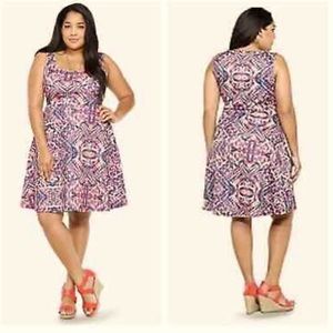 TORRID GEO PRINT SCUBA DRESS